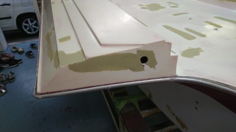 レース艇船体補修塗装NO,3